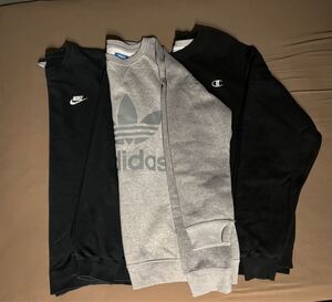 スウェット トレーナー3点セット NIKE+adidas+Champion 