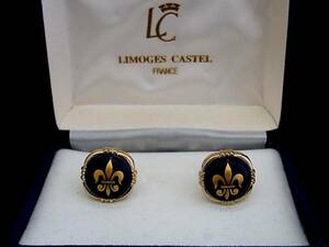 ■新品N■№1037 【 LIMOGES CASTEL】 リモージュ【ゴールド】カフス♪