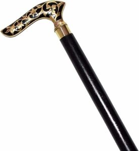 ビクトリア朝真鍮製ハンドルブラックカラーヴィンテージウォーキングステッキスティック木製杖付き3つ折り杖輸入品