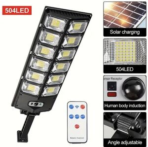 限定特価！送料無料！超高輝度LED 500W大型照明　屋外街路灯504LED 駐車場灯ソーラーセキュリティライト　街灯　センサーライト　屋外照明