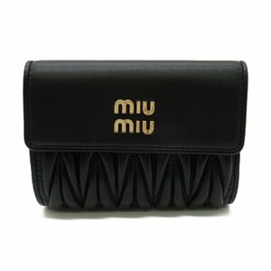 ミュウ ミュウ 三つ折り財布 ブランドオフ Miu Miu レザー 三つ折り財布 レザー レディース