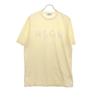 MSGM エムエスジーエム フロントロゴプリント半袖Tシャツ オフホワイト 3340MM510