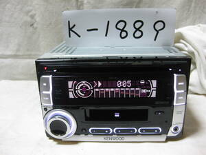 K-1889　KENWOOD　ケンウッド　DPX-40　MP3　フロント AUX　2Dサイズ　CD&カセットデッキ　故障品