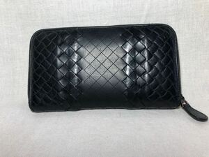 BOTTEGA VENETA ボッテガヴェネタ　長財布　ラウンドファスナー　イントレッチオ　黒 中古品