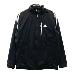 ADIDAS GOLF アディダスゴルフ 2022年モデル ナイロン ジップジャケット スリーストライプ ブラック系 XL [240101198011] ゴルフウェア