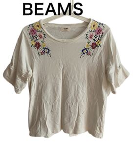 【送料無料】中古 BEAMS ビームス 半袖 カットソー 花柄プリント