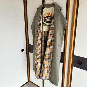 美品 バーバリー トロピカルギャバジンドレストレンチコート 50プローサム BURBERRY スプリングコート