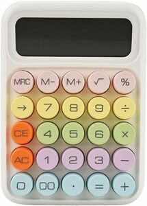 電卓 12桁 計算機 大きいボタン 打ちやすい 大型ディスプレイ 傾斜設計 滑り止め (ムーンライトホワイト)