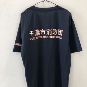 LV2396 実物 千葉市消防団 半袖 Tシャツ ネイビー LL