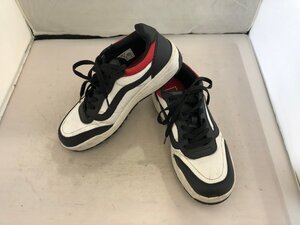 【VANS　TYSON】バンズ　タイソン　メンズスニーカー　ホワイト×ブラック　レザー　26cm　SY02-GIZ