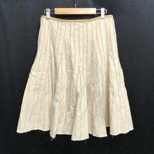 日本製☆Deuxieme Classe/ドゥーズィエム クラス☆膝丈フレアスカート【36/beige/ベージュ】台形/スナップボタン/Skirts◇cBH898