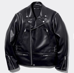 新品未開封　UNDERCOVER × GU Leather riders Jacket アンダーカバー ジーユー ダブルライダース ジャケット 黒ブラック サイズXL