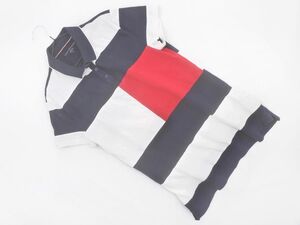 TOMMY HILFIGER トミーヒルフィガー 切替 ポロシャツ sizeM/白ｘ紺 ■◆ ☆ ehc1 レディース