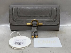 Chlo クロエ MARCIE マーシー レザーホック二つ折り長財布 ウォレット 3P0573-161 カラー：ブルーグレー