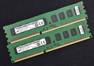 4GB 2枚組 (合計 8GB) PC3L-12800E DDR3L-1600 ECC 1.35V/1.5V 2Rx8 両面実装 240pin ECC Unbuffered DIMM MT Micron (管:SA6151 x5s