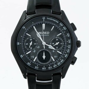 SEIKO セイコー 7T11-0AB0 WIRED ワイアード クォーツ デイト ブラック文字盤 3カウンター クロノグラフ チタンモデル メンズ腕時計 #35403