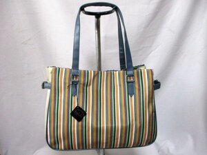 【O881】Falchi　New York/ファルチ ニューヨーク◇トートバッグ　未使用　ストライプ柄　W38.5cm