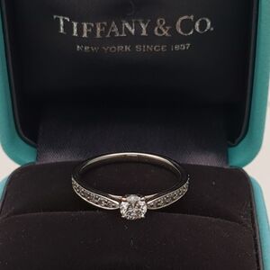 ティファニー　ハーモニーリング　10号　950　2.8g　ダイヤモンド　0.25ct　鑑定書　Tiffany & Co.　磨き済　中古　◆3111/藤枝インター店