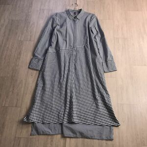 100円スタート□ ZARA ギンガムチェック　切り替え　アシンメトリー　ワンピース