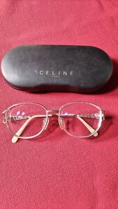 CELINE　PARIS 眼鏡　ケース付き　ピンク CL-266K　5514-135★ジャンク★