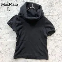 ❤️イタリア製❤️マックスマーラ maxmara カシミヤ混半袖ニット 白タグ 黒