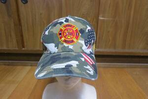 ★☆米軍放出品　FIRE RESCUE　迷彩　CAP　キャップ　ーB75☆★