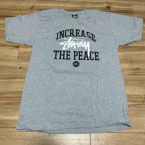 【M】 USA正規品 Stussy ステューシー Increase The Peace オーセンティック 半袖 Tシャツ グレー 西海岸 ストリート (46)