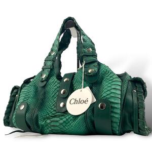 Vintage Chloe python silverado hand bag クロエ シルベラード パイソン ハンドバッグ 肩掛け 緑 グリーン green