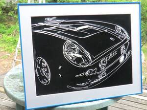 フェラーリ　250GT　カブリオレ　切り絵シート　額装品