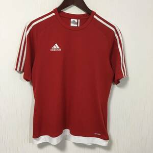 ☆美品☆ adidas アディダス クライマライト ドライTシャツ プラクティスシャツ 赤×白 レディースLサイズ スポーツウェア フィットネス