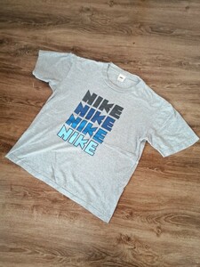 NIKE　ナイキ　Tシャツ　古着 90s ヴィンテージ ビンテージ オールド　ゴツ4連 シルバータグ　グレー