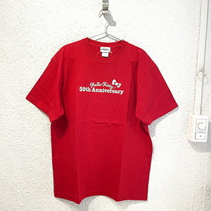 サンリオ ハローキティ 50thTシャツ(レッド) Lサイズ