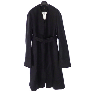 ドリスヴァンノッテン DRIES VAN NOTEN 21AW ROCKS 3324 W.W.COAT オーバーサイズ ノーカラー ロングコート ジャケット 長袖 XS ブラック