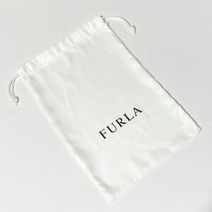 フルラ「FURLA」 長財布保存袋（4494）正規品 付属品 内袋 布袋 巾着袋 14×23cm ホワイト 布製 ナイロン生地 巾着ポーチ