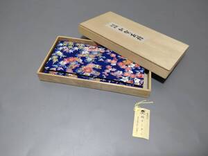 d0353◆木箱入り　加賀友禅 札入 ◆和装小物18×9.5ｃｍ