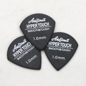 新品 ギターピック3枚セット ジャズシェイプ 黒1.0mm ポリアセタール AriaProII HYPER TOUCH