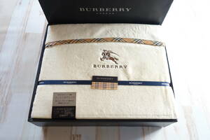 未使用品 ＊BURBERRY LONDON バーバリー ＊起毛 パイル シーツ ＊パイル 綿100% 140cm×240cm クリーム ＊西川産業 日本製 寝具 