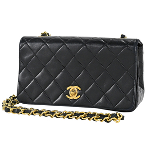 シャネル CHANEL ミニ マトラッセ シングルフラップ チェーン ショルダーバッグ ココマーク レザー ブラック A03571 レディース 【中古】