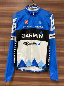 HA050 カステリ CASTELLI 長袖サイクルジャージ 青白 S ROSSOCORSA GARMIN