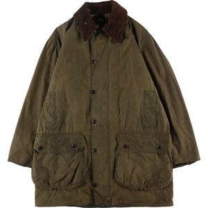 古着 90年代 バブアー Barbour BORDER ボーダー 旧3ワラント ワックスコットン オイルドジャケット 英国製 C40 メンズM相当 /evb007779