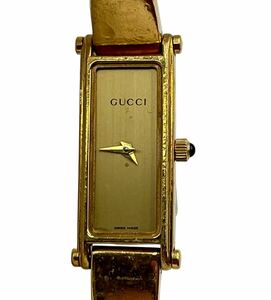 1円〜③ 【送料230円】GUCCI グッチ 1500L QZ ゴールド文字盤 レディース腕時計 