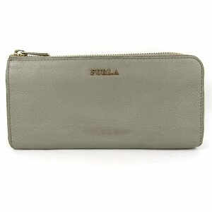 フルラ 長財布 レザー L字ファスナー 小銭入れあり ブランド ロングウォレット レディース グレー Furla