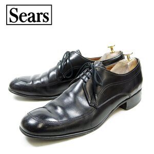 11D表記　29cm相当　Sears　シアーズ　Uチップドレスシューズ　外羽根　ヴィンテージ　黒　ブラック /24.11.5/P1765