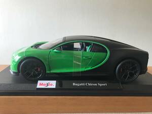 希少 レア Maisto マイスト 1:18 6+ Bugatti Chiron Sport 緑×黒