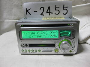 K-2455　Carrozzeria　カロッツェリア　FH-P005MD　MP3　MDLP　2Dサイズ　CD&MDデッキ　故障品