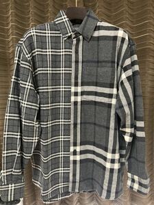 【値下げ交渉は質問で】BURBERRY×Gosha Rubchinskiy バーバリー ゴーシャラブチンスキー ゴーシャ ネルシャツ グレー 新品未使用