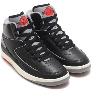 ナイキ エア ジョーダン 2 レトロ GS 24.5cm 6.5Y 定価20900円 ブラック/グレー/レッド 黒 灰色 赤 AIR JORDAN 2 RETRO (GS) スニーカー