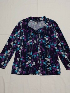 Laura Ashley★ローラアシュレイ★七分袖★花柄★ペンタゴンネック★トップス★M