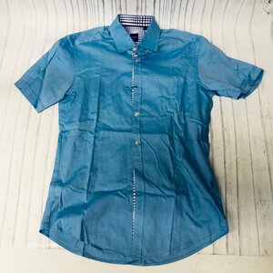 m001 G(30) 送料520円 BOSS ヒューゴボス 半袖シャツ Sサイズ スリムフィット ブルー SLIM FIT 夏物 トップス