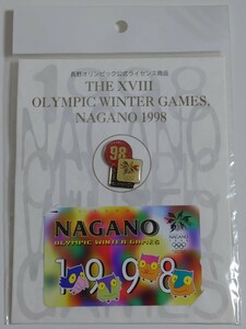 長野オリンピック　公式ライセンス商品　1998　テレカ　ピンバッジ　セット　50度数　未開封品　テレフォンカード